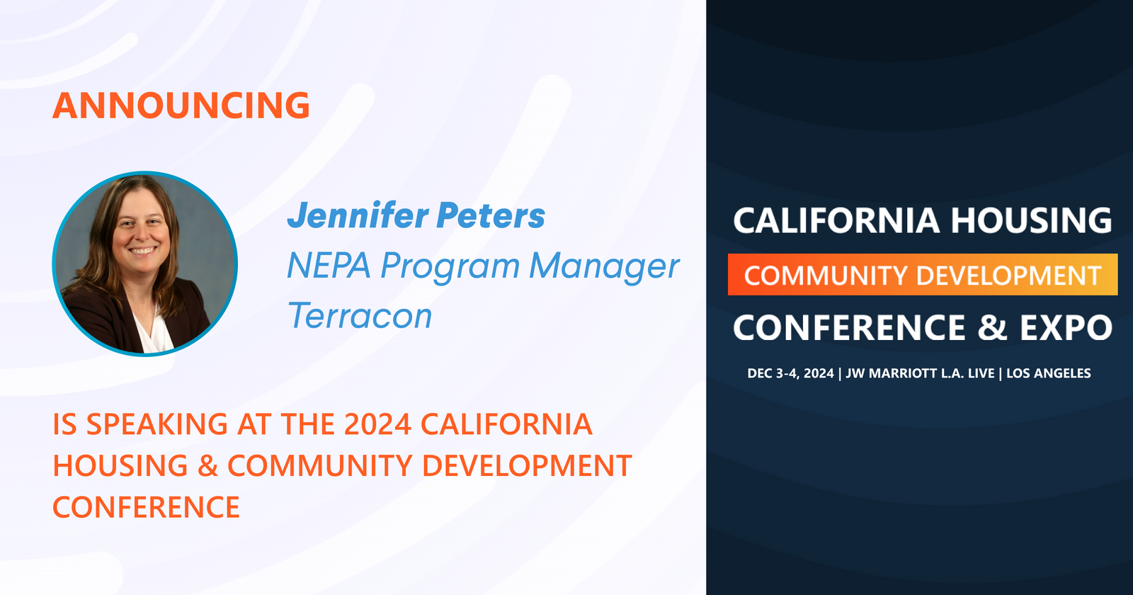 Jennifer Peters, NEPA Program Manager at Terracon is scheduled to speak at the 2024 Conference