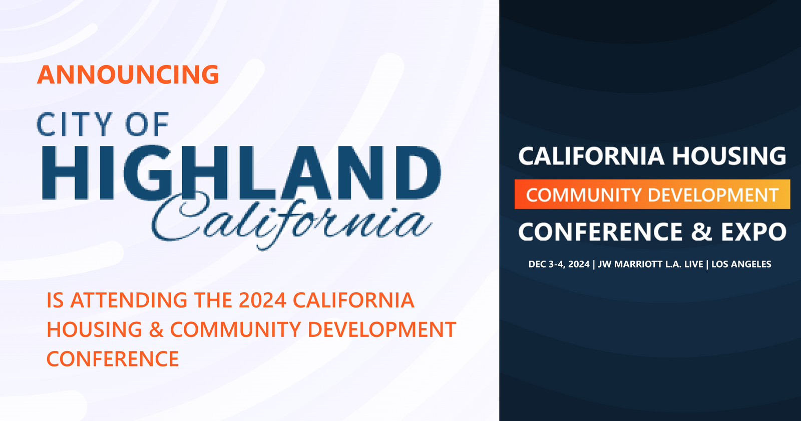 The City of Highland will be attending the 2024 Conference