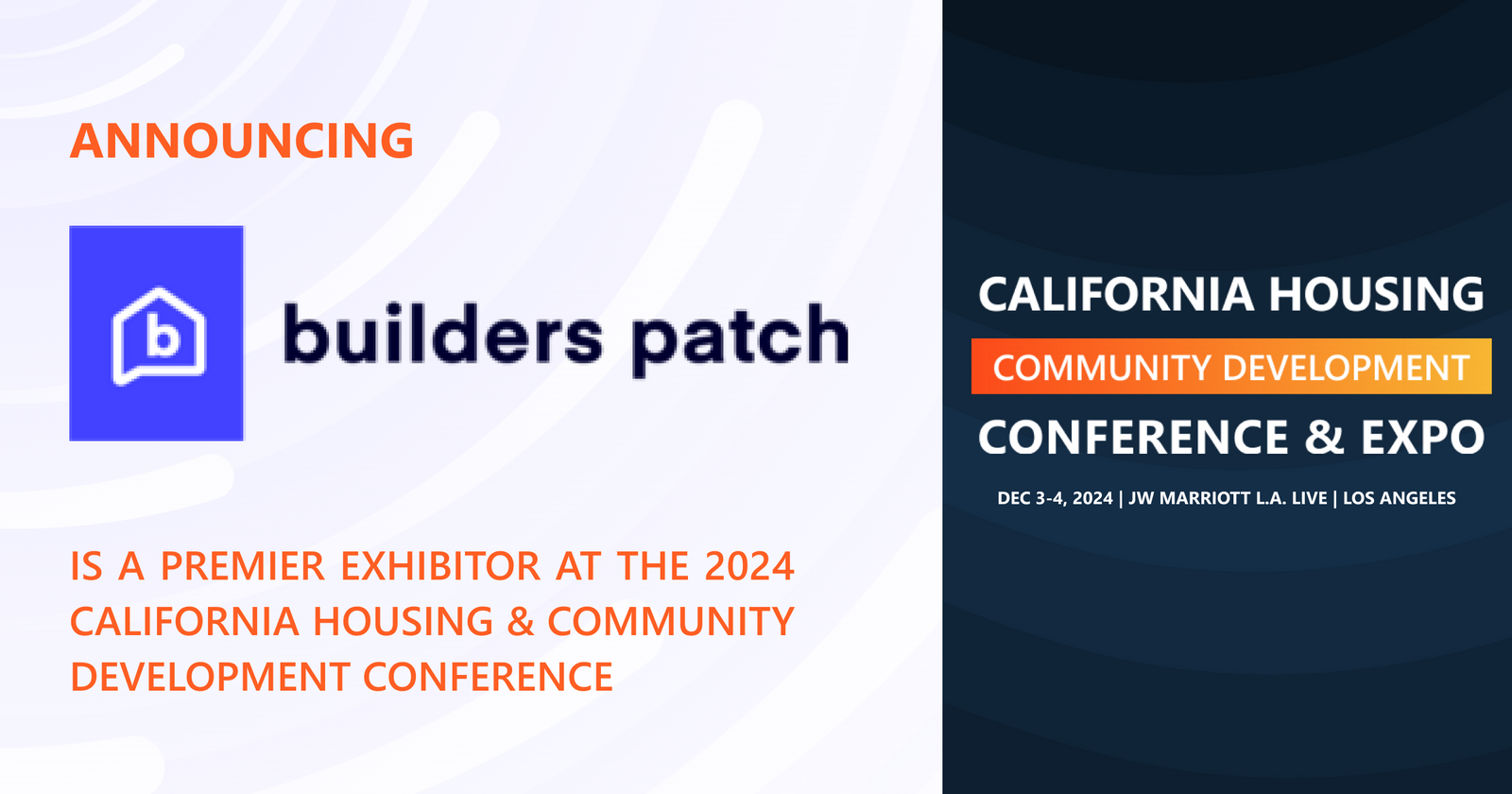 Builders Patch is exhibiting at the 2024 conference