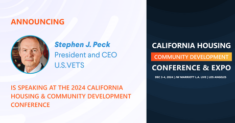 Stephen J. Peck, President and CEO of U.S.VETS is scheduled to speak at the 2024 Conference