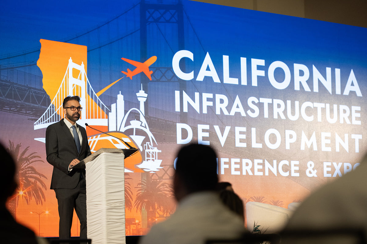 A speaker at the California Infrastructure Development Conference